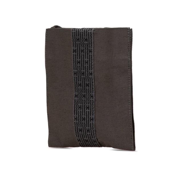 Pre-owned Hermès Toile Herline Pochette Gray
