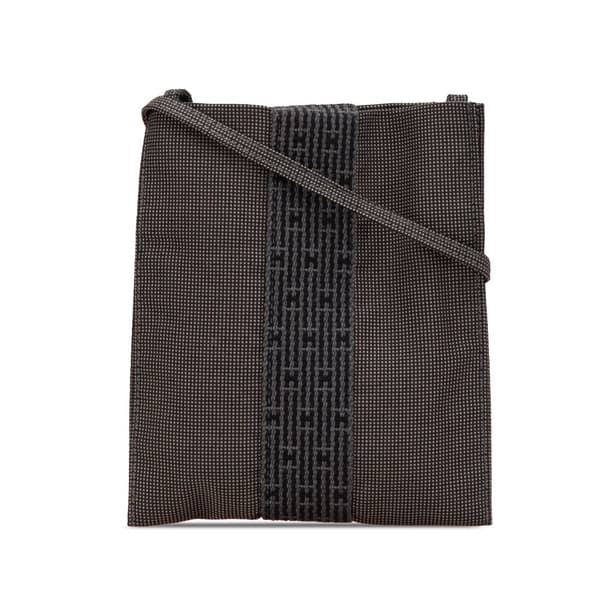 Pre-owned Hermès Toile Herline Pochette Gray