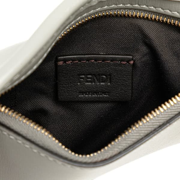 Pre-owned Fendi Leather Phone Pouch Crossbody Gray