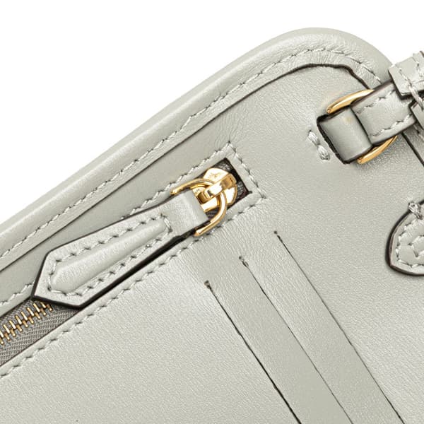 Pre-owned Fendi Leather Phone Pouch Crossbody Gray