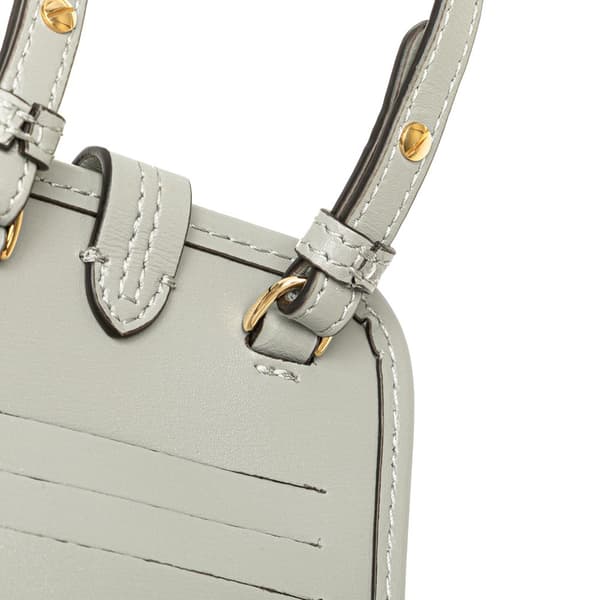 Pre-owned Fendi Leather Phone Pouch Crossbody Gray