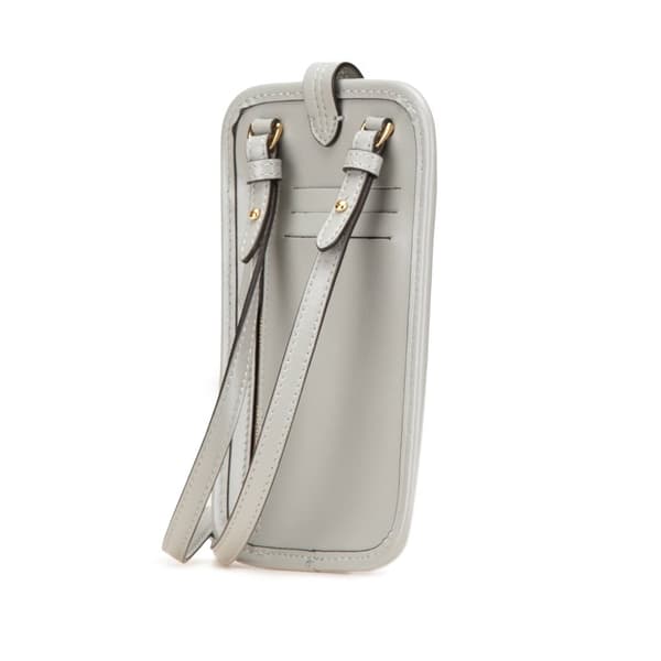 Pre-owned Fendi Leather Phone Pouch Crossbody Gray
