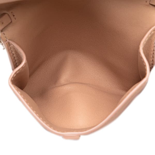Pre-owned Dior Nano Ultra Matte Calfskin Saddle Chain Pouch Brown