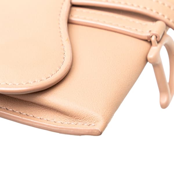 Pre-owned Dior Nano Ultra Matte Calfskin Saddle Chain Pouch Brown