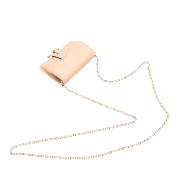 Pre-owned Dior Nano Ultra Matte Calfskin Saddle Chain Pouch Brown