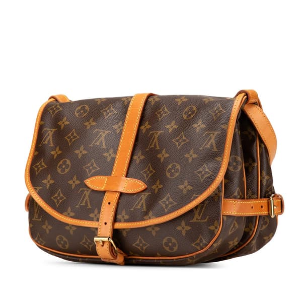 Pre-owned Louis Vuitton Monogram Saumur 30 Brown