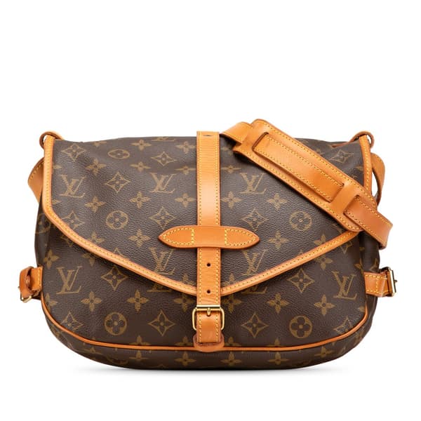 Pre-owned Louis Vuitton Monogram Saumur 30 Brown