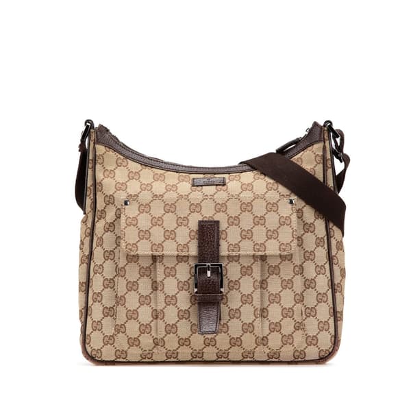 Pre-owned Gucci GG Canvas Crossbody Brown