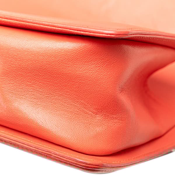 Pre-owned Chanel Medium Tweed and Lambskin Boy Flap Orange