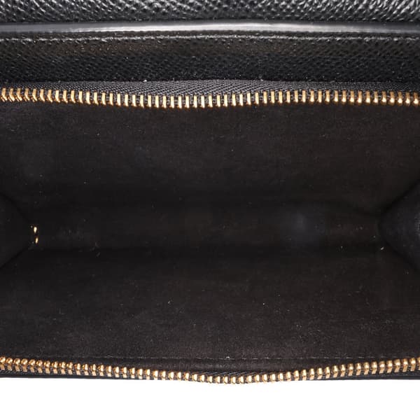 Pre-owned Dior Grained Calfskin Caro Double Pouch Black