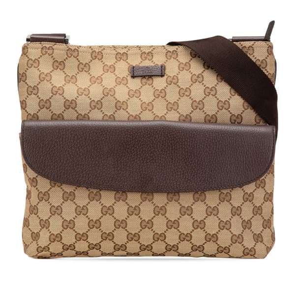 Pre-owned Gucci GG Canvas Crossbody Brown