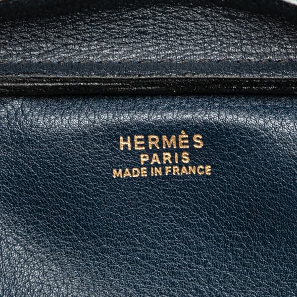 Pre-owned Hermès Box Calf Jockey Crossbody Blue