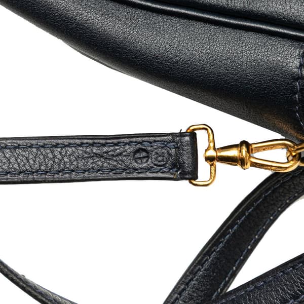 Pre-owned Hermès Box Calf Jockey Crossbody Blue