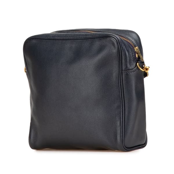 Pre-owned Hermès Box Calf Jockey Crossbody Blue