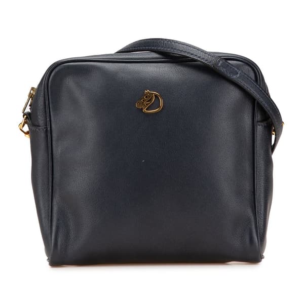 Pre-owned Hermès Box Calf Jockey Crossbody Blue