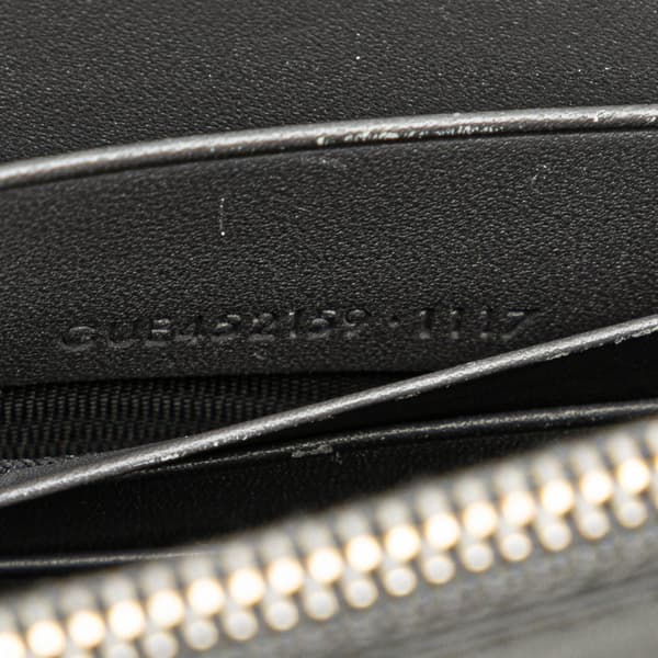 Pre-owned Saint Laurent Smooth Calfskin Monogram Kate Tassel Chain Wallet Gray