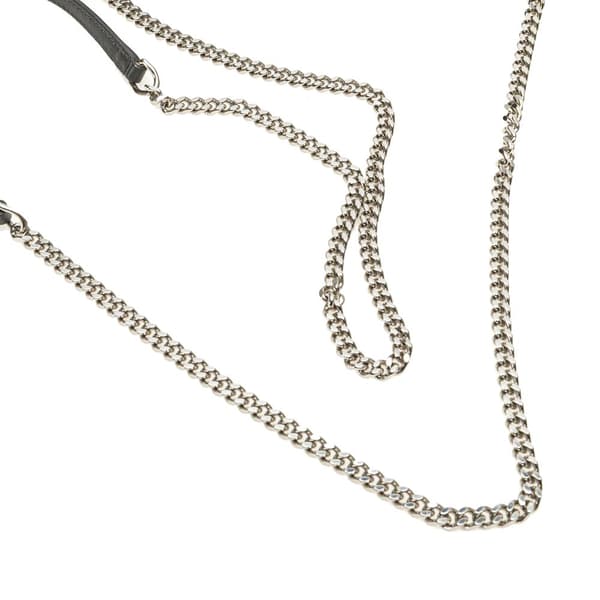Pre-owned Saint Laurent Smooth Calfskin Monogram Kate Tassel Chain Wallet Gray