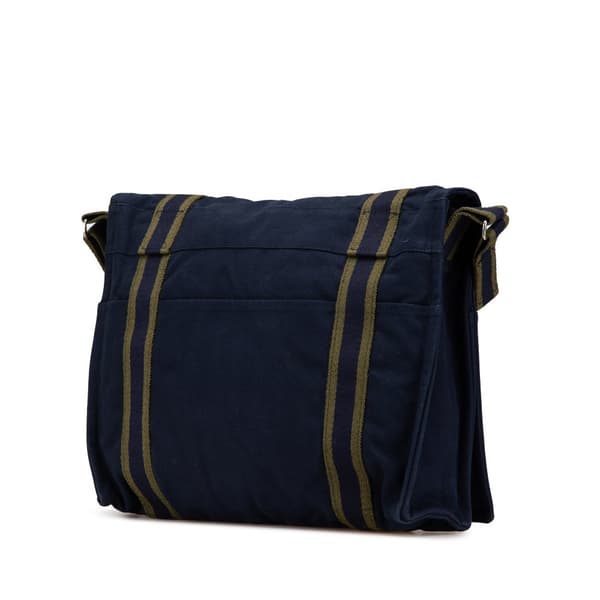 Pre-owned Hermès Canvas Fourre Tout Messenger Blue