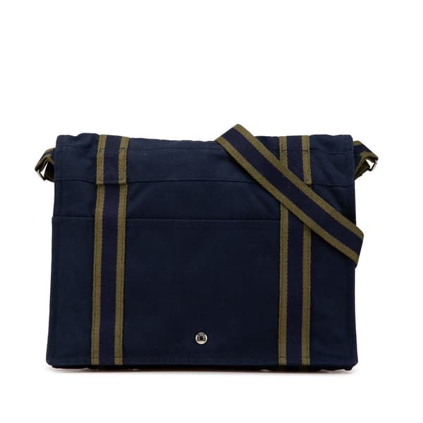 Pre-owned Hermès Canvas Fourre Tout Messenger Blue