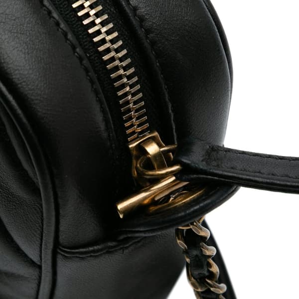 Pre-owned Chanel Chevron Lambskin Pyramid CC Camera Bag Black