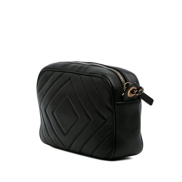 Pre-owned Chanel Chevron Lambskin Pyramid CC Camera Bag Black