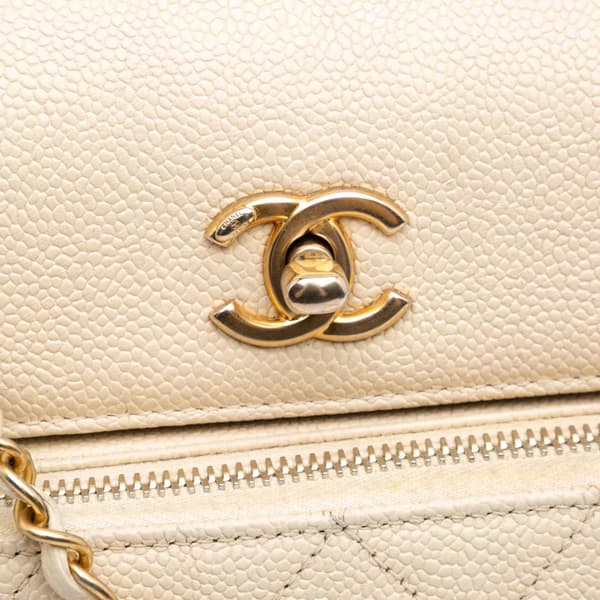 Pre-owned Chanel Caviar Business Affinity Messenger Flap Brown