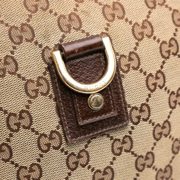 Pre-owned Gucci GG Canvas Abbey D Ring Crossbody Brown