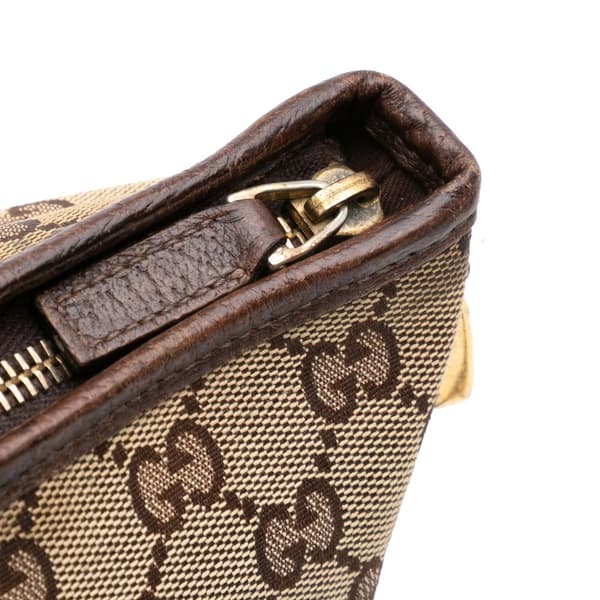 Pre-owned Gucci GG Canvas Abbey D Ring Crossbody Brown