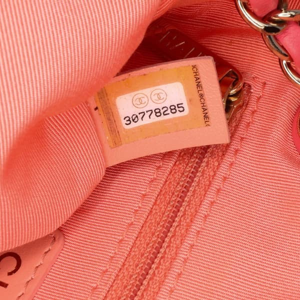 Pre-owned Chanel Lambskin Giant Crystal CC Camera Bag Pink