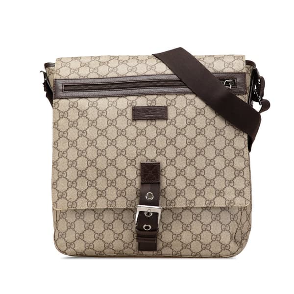 Pre-owned Gucci GG Supreme Crossbody  Brown