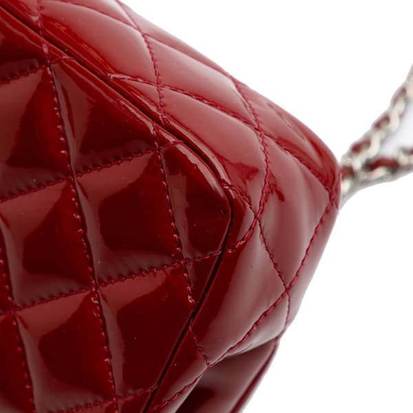 Pre-owned Chanel Extra Mini Rectangular Classic Patent Single Flap Red