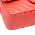 Miniatyrbild 9 av 10: Pre-owned Chanel Mini Rectangular Classic Chevron Lambskin Single Flap Red