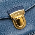 Miniatyrbilde 8 av 10: Pre-owned Prada Saffiano Push Lock Pocket Camera Bag Blue