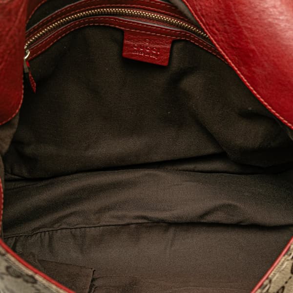 Pre-owned Gucci GG Canvas Charlotte Crossbody Brown