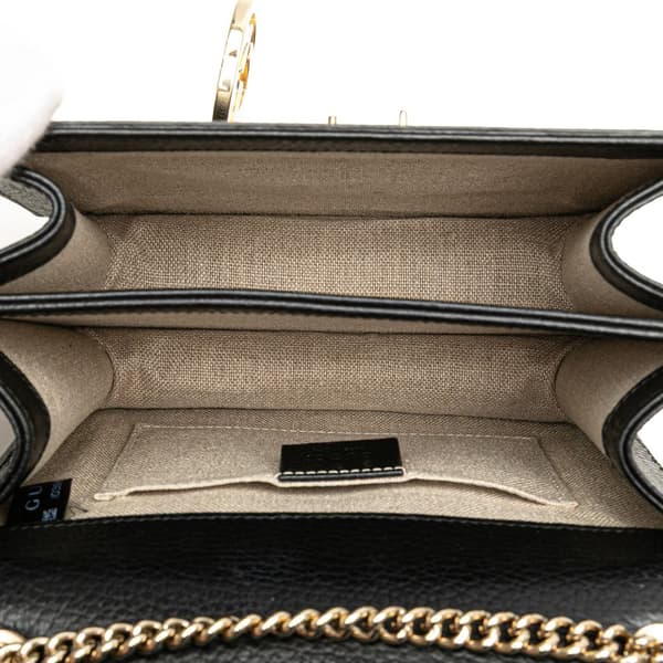 Pre-owned Gucci Small Dollar Calfskin Interlocking G Crossbody Black