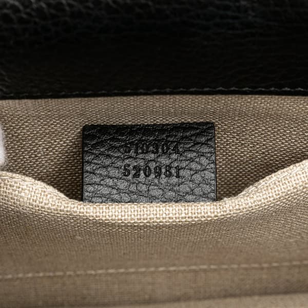 Pre-owned Gucci Small Dollar Calfskin Interlocking G Crossbody Black