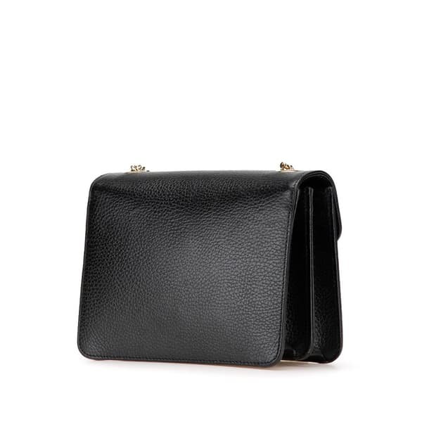 Pre-owned Gucci Small Dollar Calfskin Interlocking G Crossbody Black
