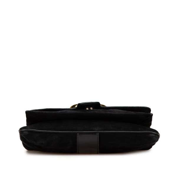 Pre-owned Gucci Medium Suede Arli Crossbody Black