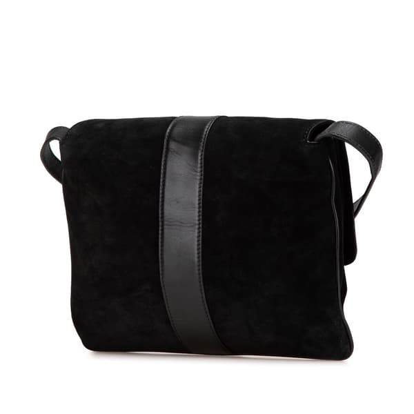 Pre-owned Gucci Medium Suede Arli Crossbody Black