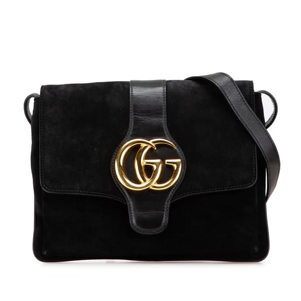 Pre-owned Gucci Medium Suede Arli Crossbody Black