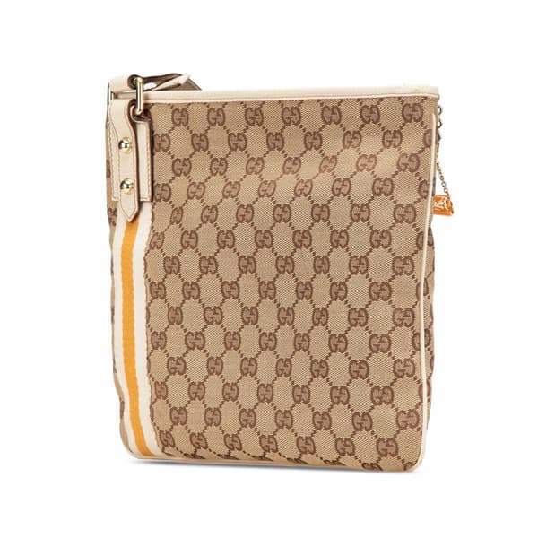 Pre-owned Gucci GG Canvas Jolicoeur Crossbody Brown