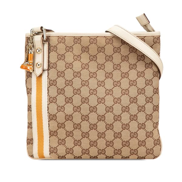 Pre-owned Gucci GG Canvas Jolicoeur Crossbody Brown
