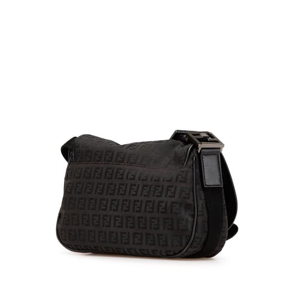 Pre-owned Fendi Zucchino Canvas Crossbody Black