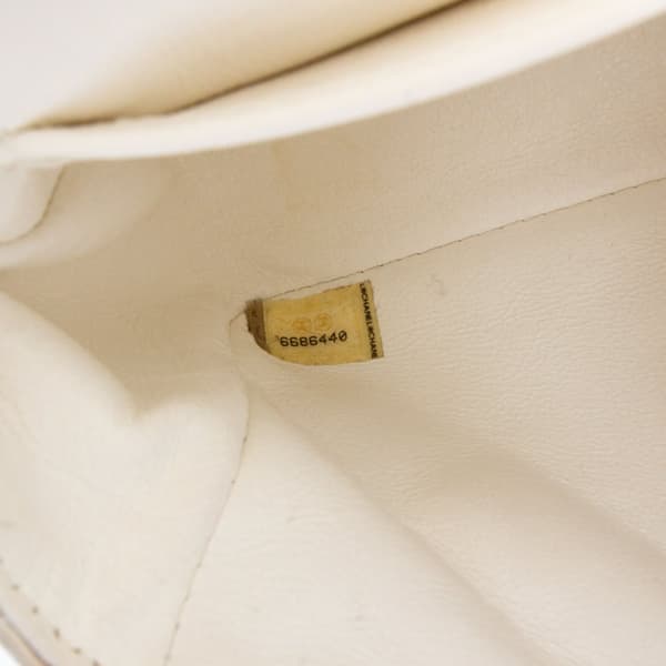 Pre-owned Chanel Mini Rectangular Classic Iridescent Lambskin Single Flap White