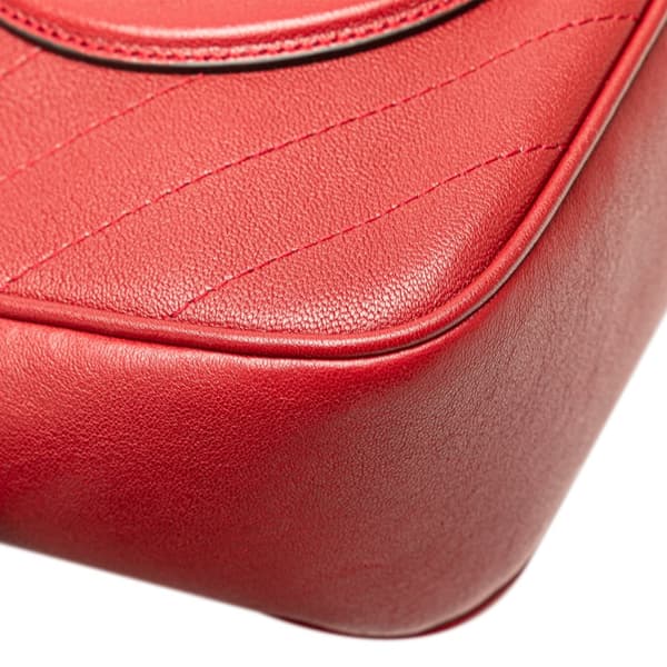 Pre-owned Gucci Small Leather Blondie Crossbody Red