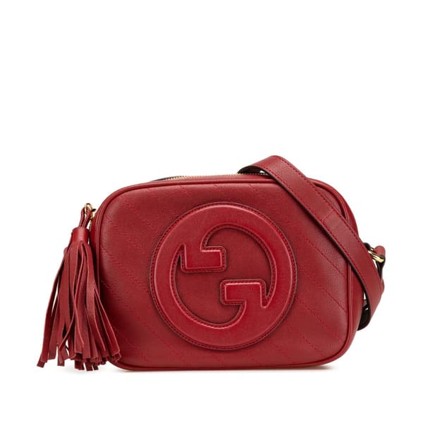 Pre-owned Gucci Small Leather Blondie Crossbody Red