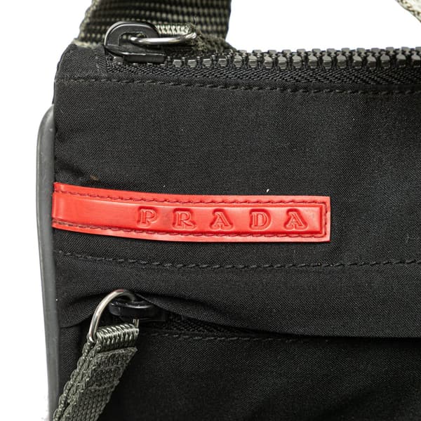 Pre-owned Prada Tessuto Zip Top Sport Crossbody Black
