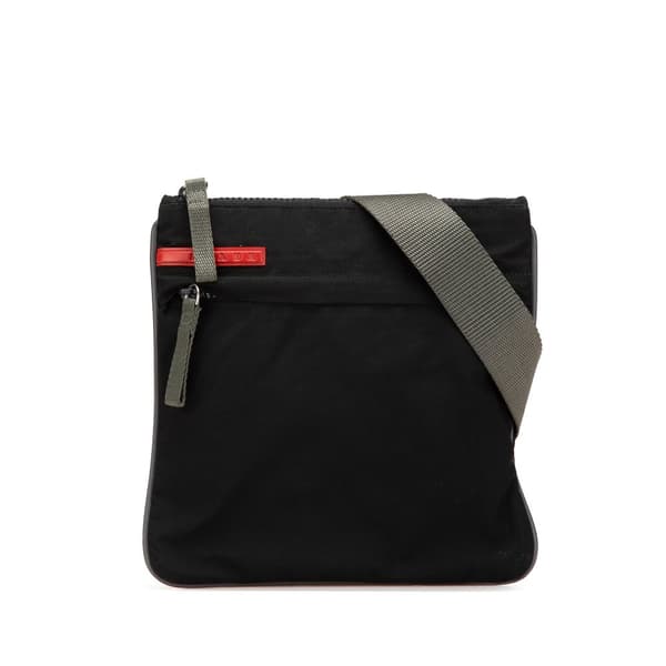 Pre-owned Prada Tessuto Zip Top Sport Crossbody Black