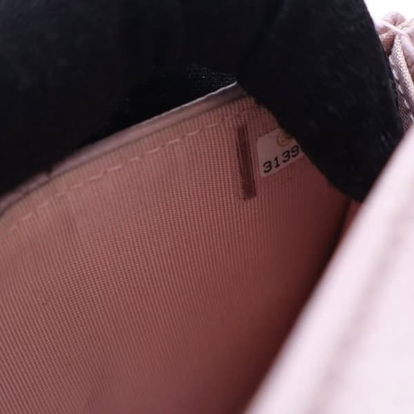Pre-owned Chanel Quilted Caviar Coco Candy Card Holder on Chain Pink
