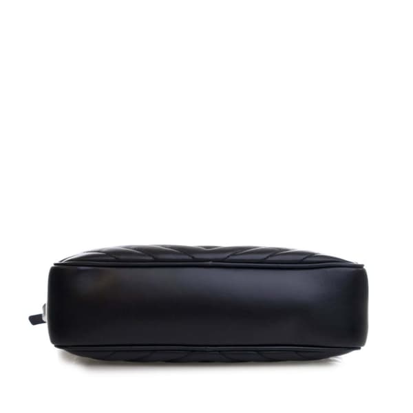 Pre-owned Saint Laurent Matelasse Leather Monogram Lou Camera Bag Black